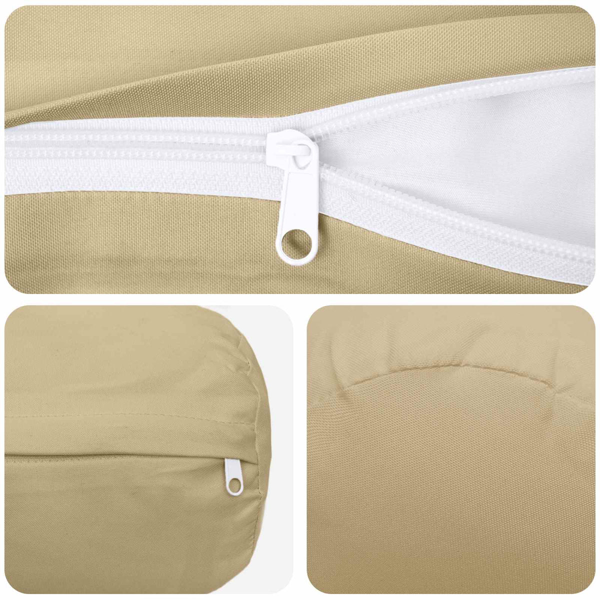 Pudebetræk 6 pcs HEERLEN Beige Ø 15 x 40 cm Polyester
