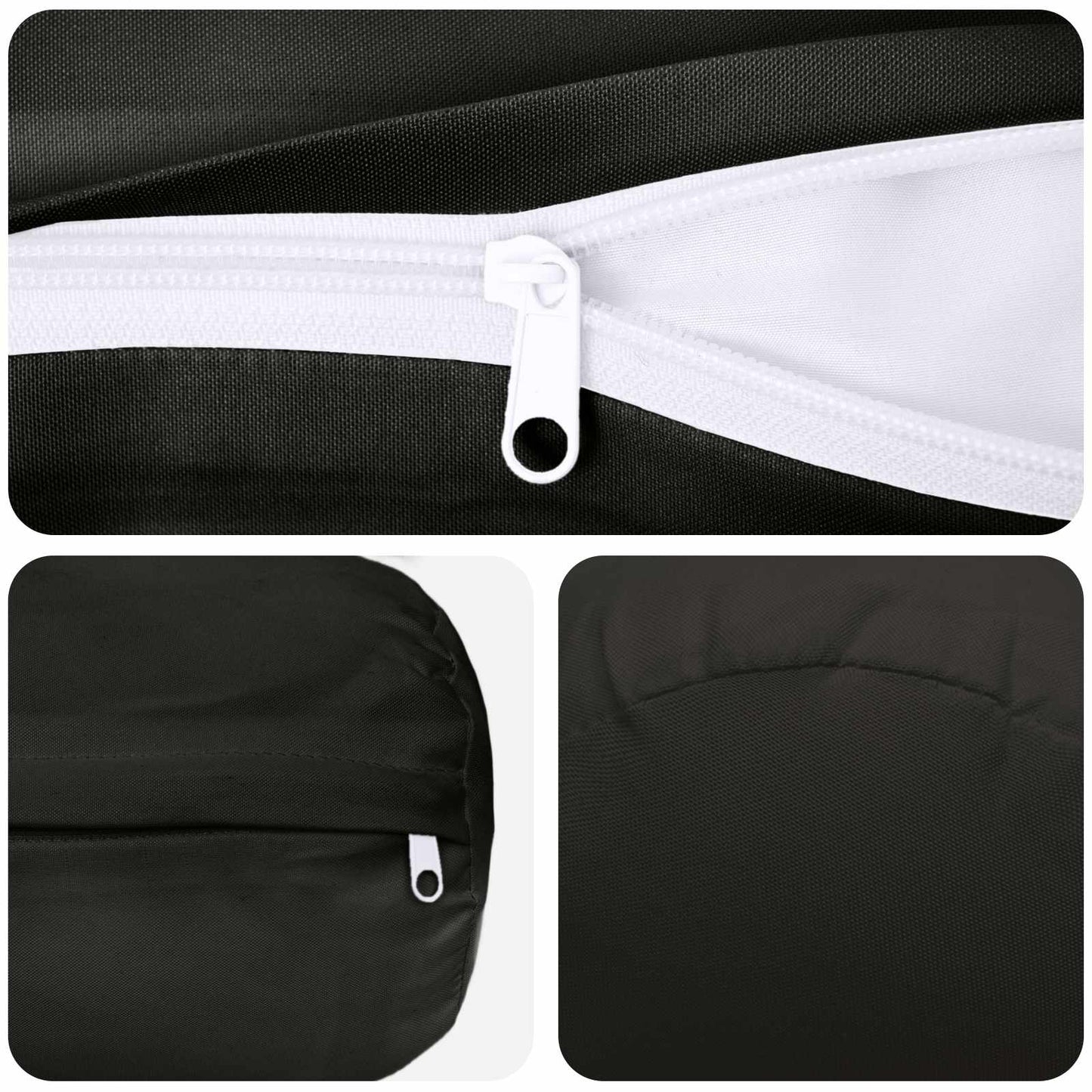 Pudebetræk 2 pcs HEERLEN Sort Ø 15 x 40 cm Polyester
