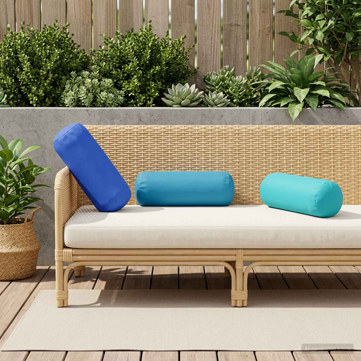 Pudebetræk 6 pcs HEERLEN Kongelig blå Ø 15 x 40 cm Polyester