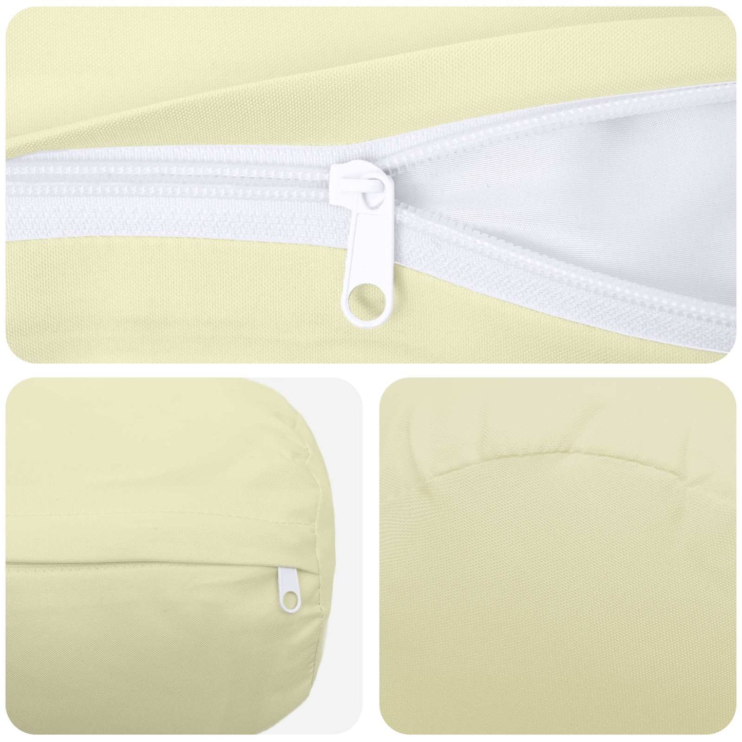 Pudebetræk 2 pcs HEERLEN Cremefarvet Ø 15 x 40 cm Polyester