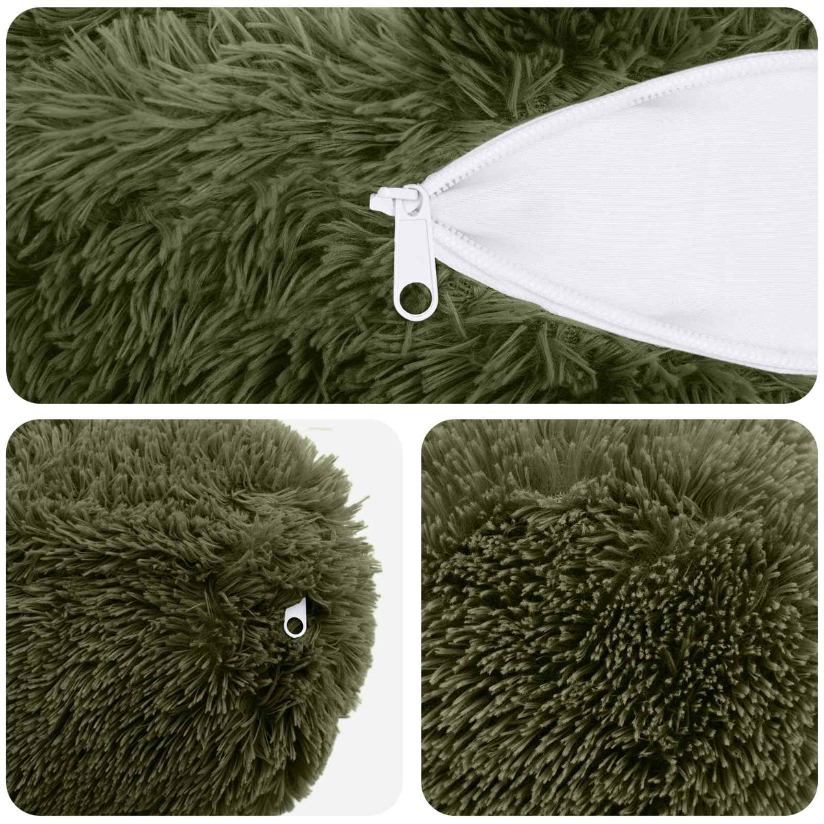 Pudebetræk 6 pcs HEERLEN Grøn Ø 15 x 40 cm PV Fleece