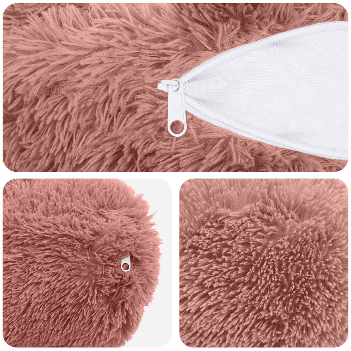 Pudebetræk 2 pcs HEERLEN Lyserød Ø 15 x 40 cm PV Fleece