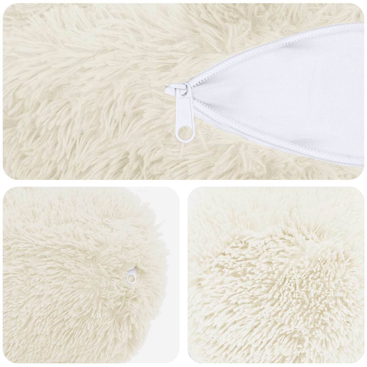 Pudebetræk 2 pcs HEERLEN Hvid Ø 15 x 40 cm PV Fleece