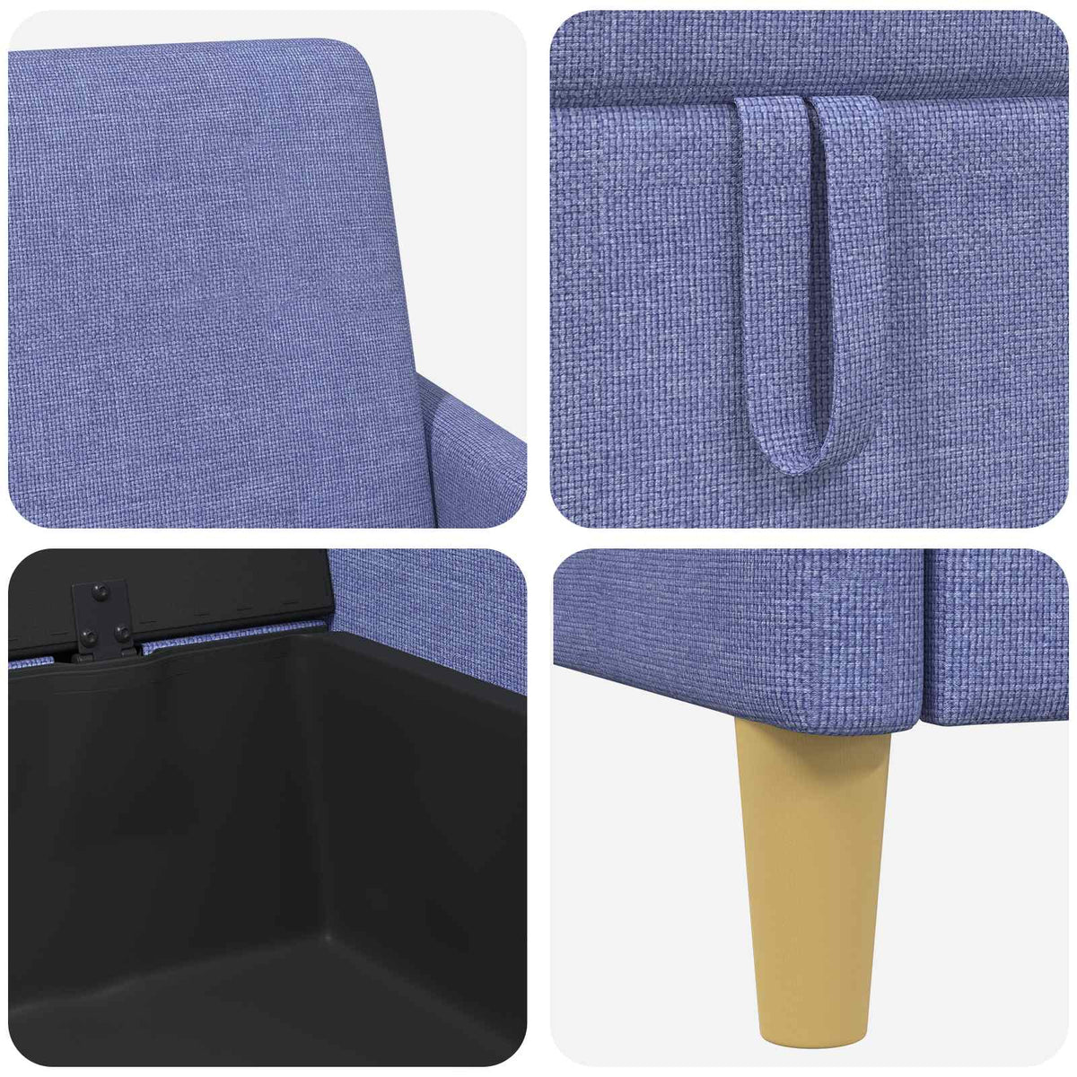 Sofa sæt med opbevaring 2 stk. Jeans blå Polyester