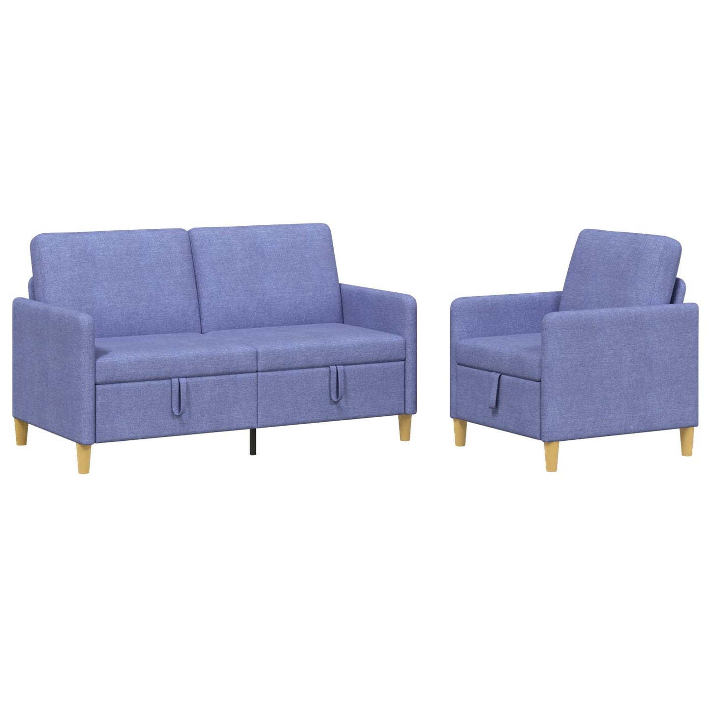 Sofa sæt med opbevaring 2 stk. Jeans blå Polyester