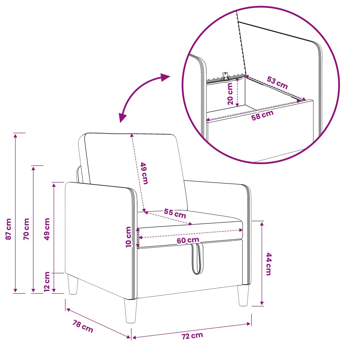 Sofa sæt med opbevaring 2 pcs Lysegrå Polyester