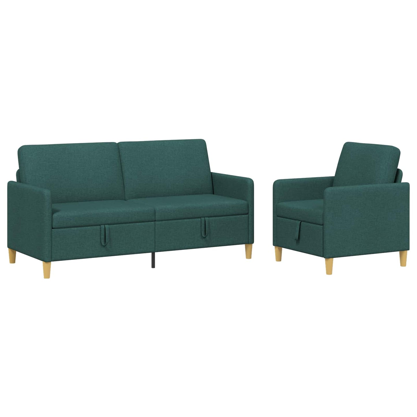 Sofa sæt med opbevaring 2 stk. Mørkegrøn Polyester