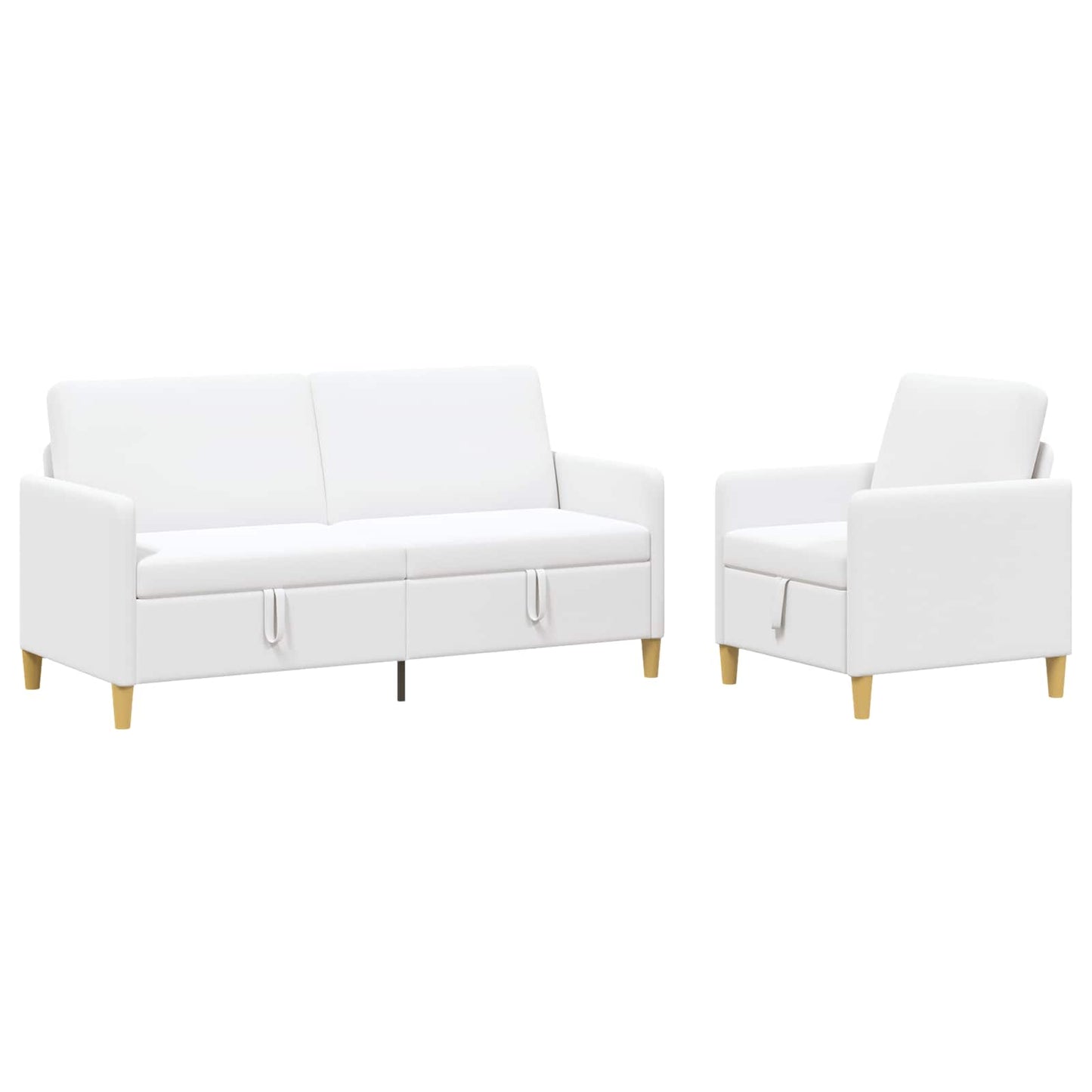 Sofa sæt med opbevaring 2 stk. Hvid Polyester