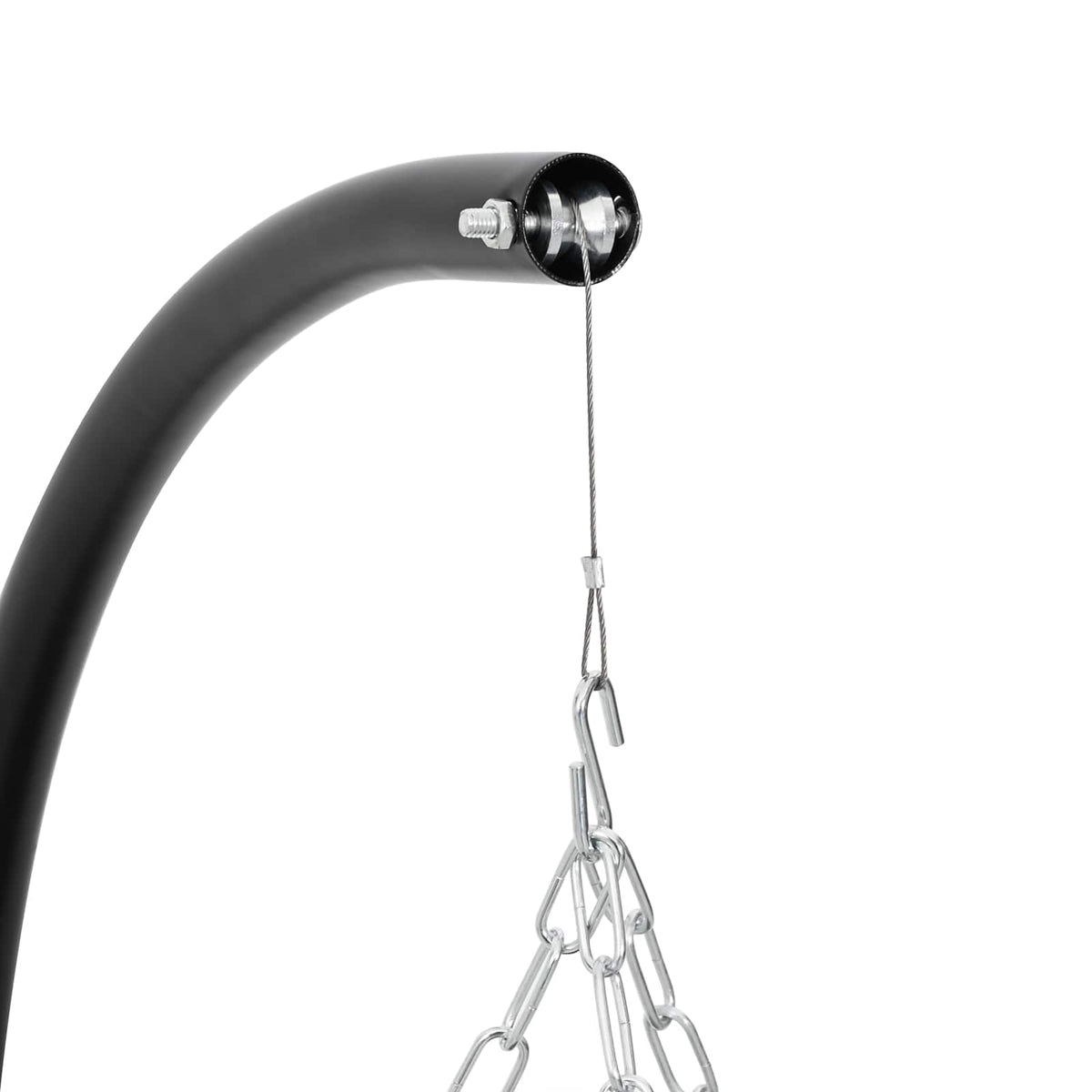 Bålsted med justerbar grillrist ⌀55,5 x 107,5 cm Stål Sort