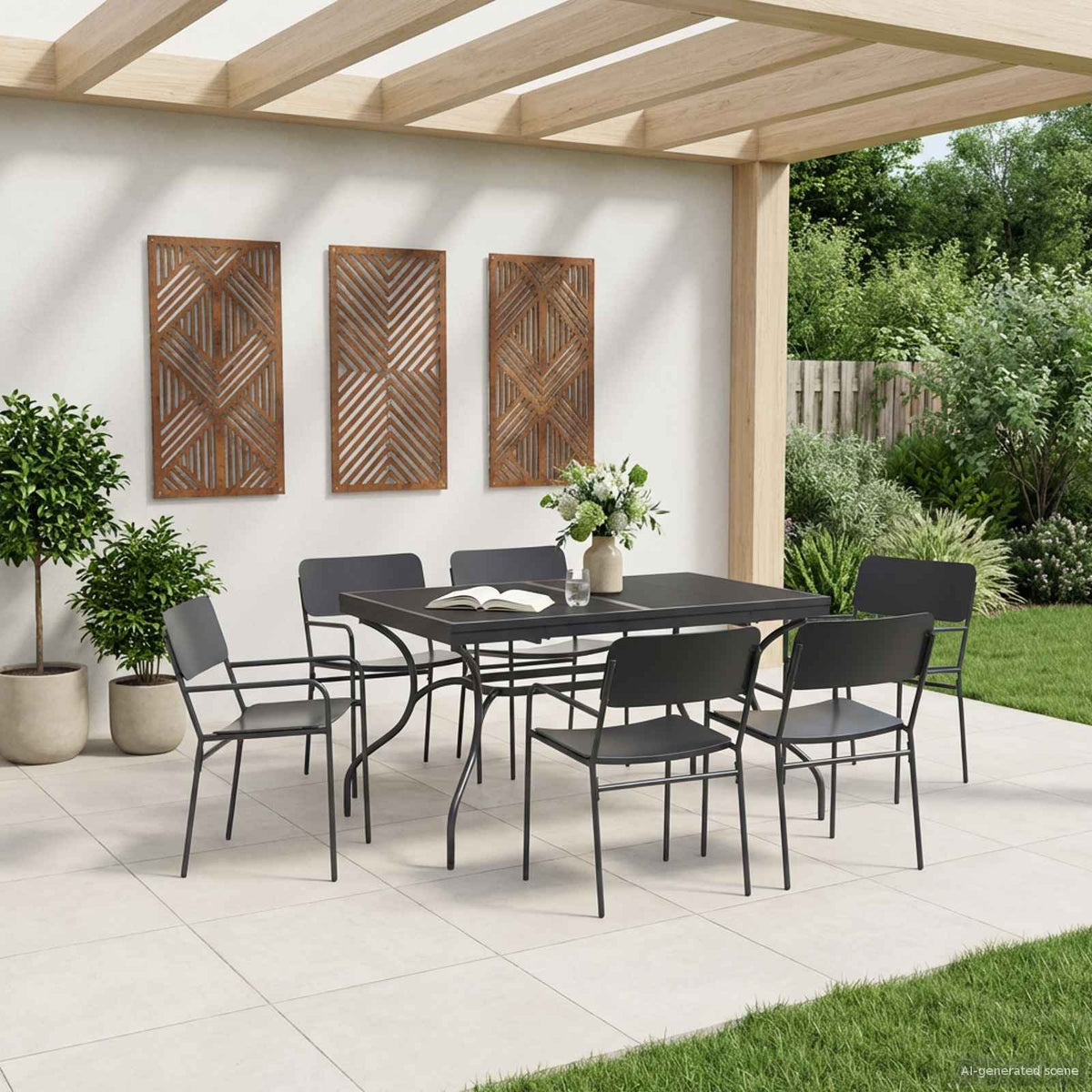Udvidelig Mesh Spisebord Antracit 212 x 90 x 76 cm Stål