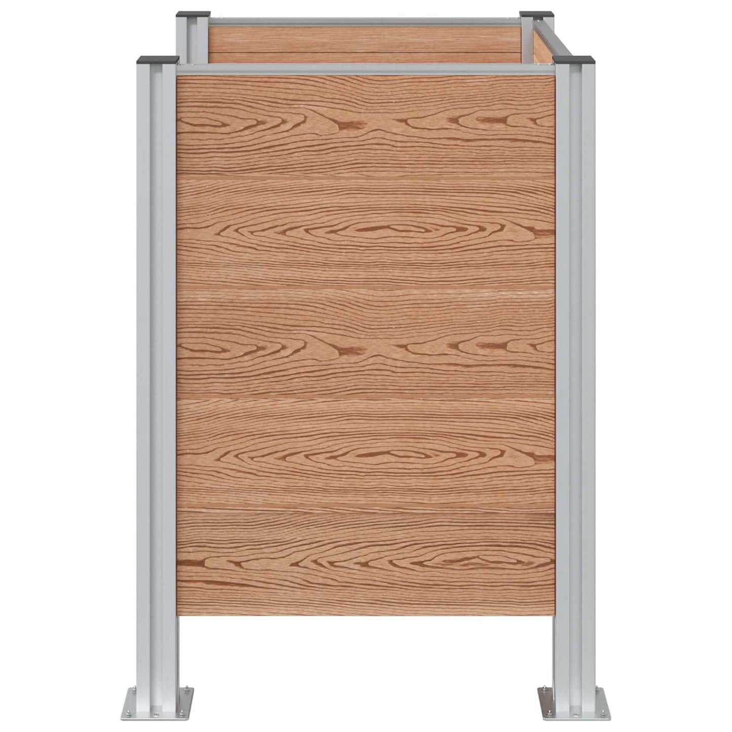Affaldsbeholderhegn Brun 85 x 85 x 115 cm Aluminium og WPC