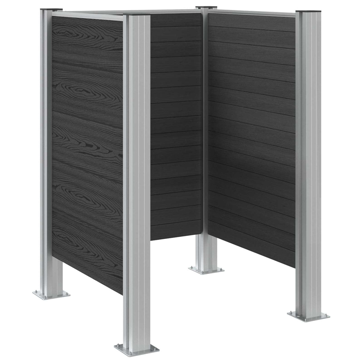 Affaldsbeholderhegn Grå 85 x 85 x 115 cm Aluminium og WPC