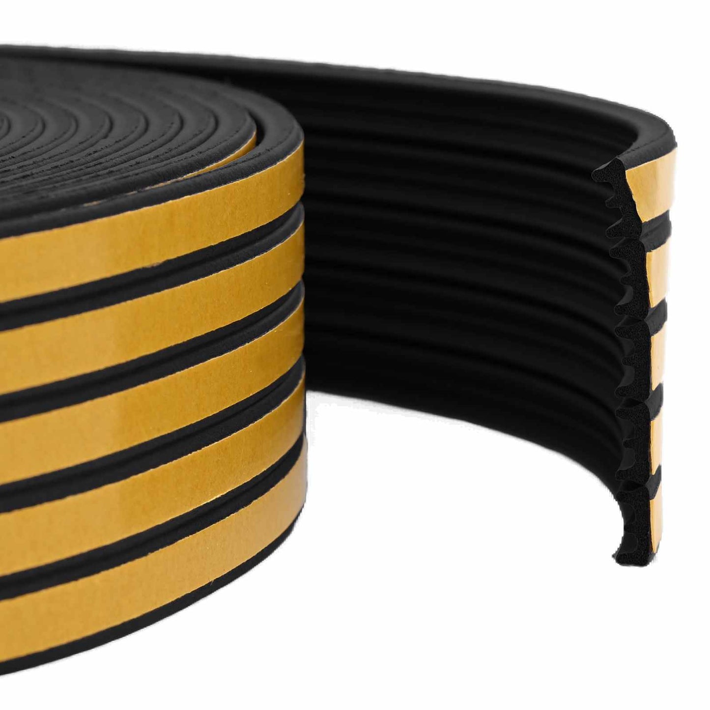 Selvklebende vindues tætningsbånd Sort 9 x 4 mm 12 m EPDM-skum