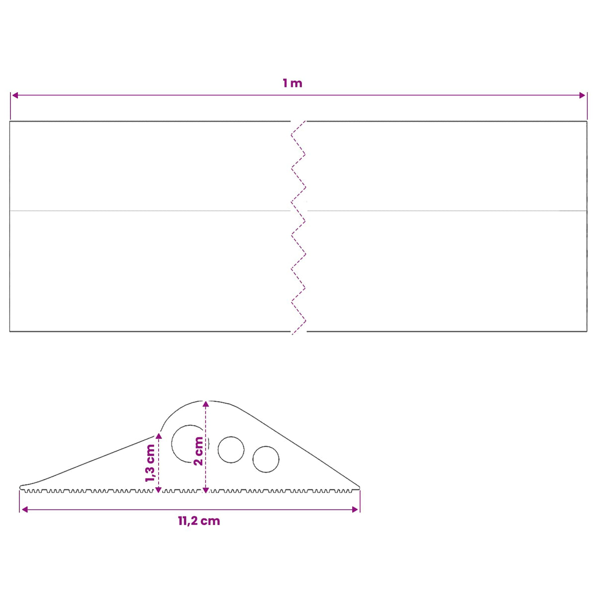 Garage Gulvforsegling Sort 112 x 20 mm 1 m EPDM gummi