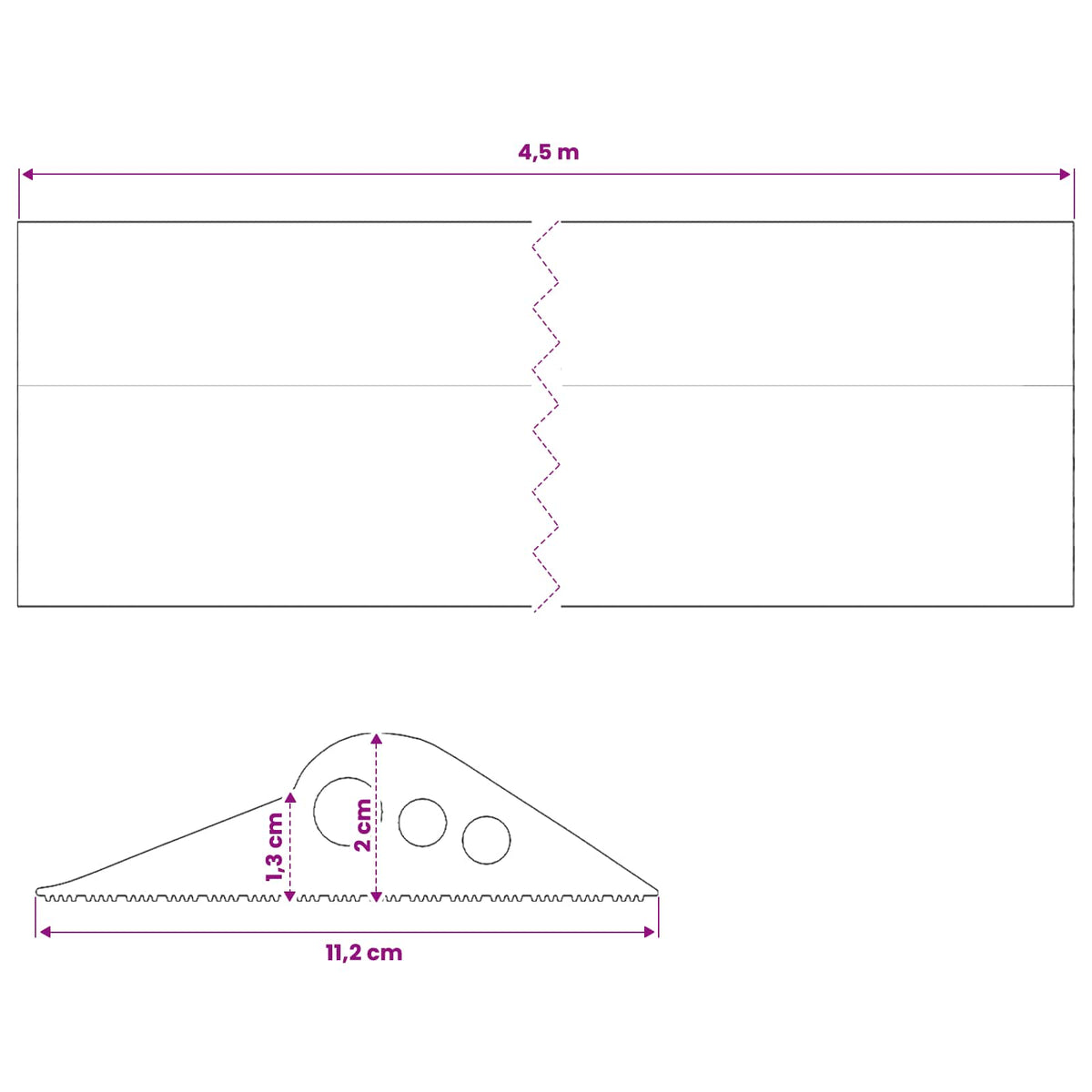 Garage Gulvforsegling Sort 112 x 20 mm 4,5 m EPDM gummi