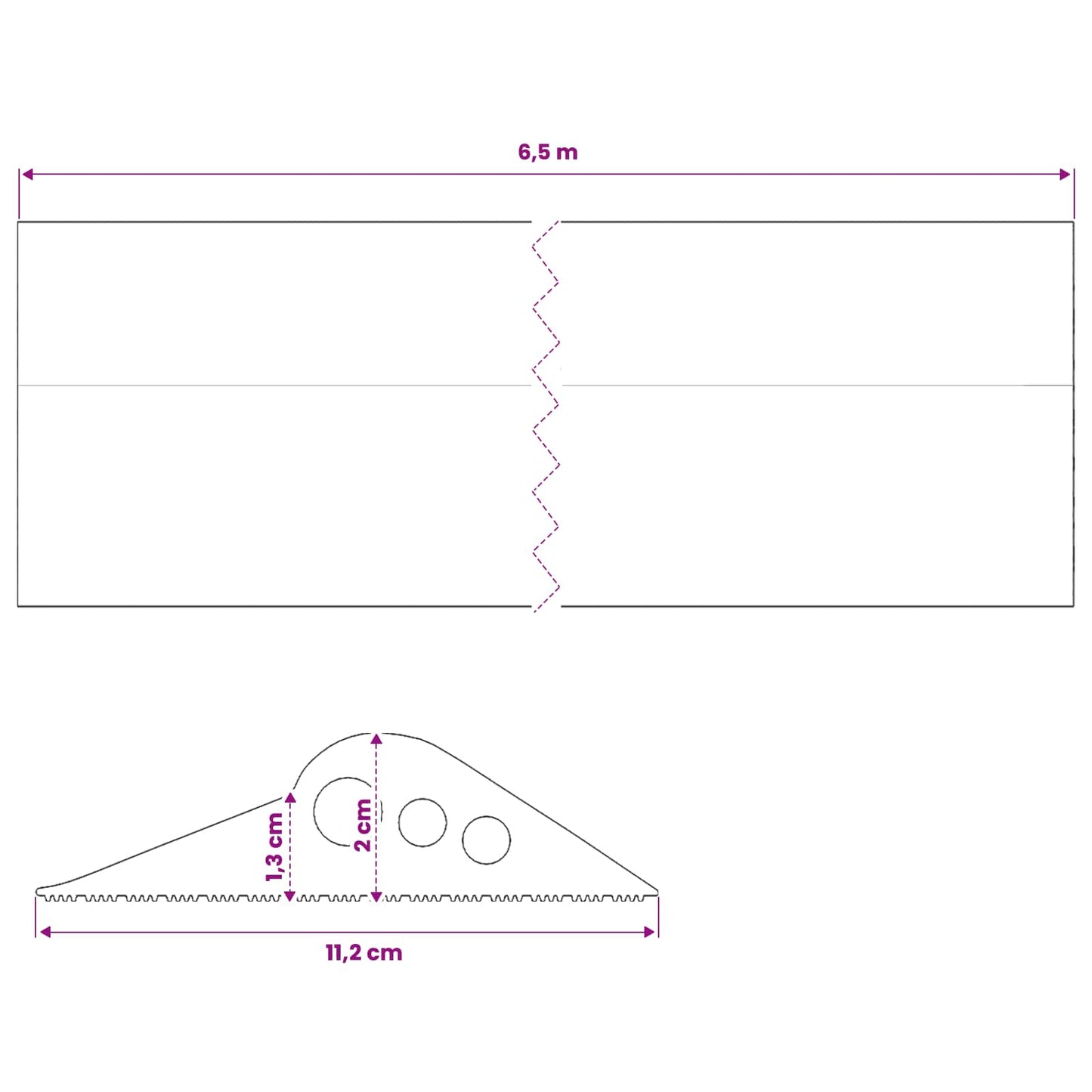 Garage Gulvforsegling Sort 112 x 20 mm 6,5 m EPDM gummi