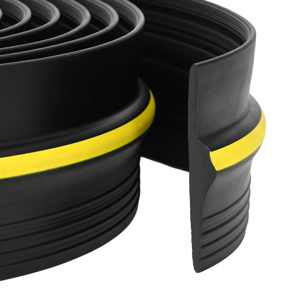 Garage Gulvforsegling Sort og Gul 12 x 90 mm 5,5 m PVC
