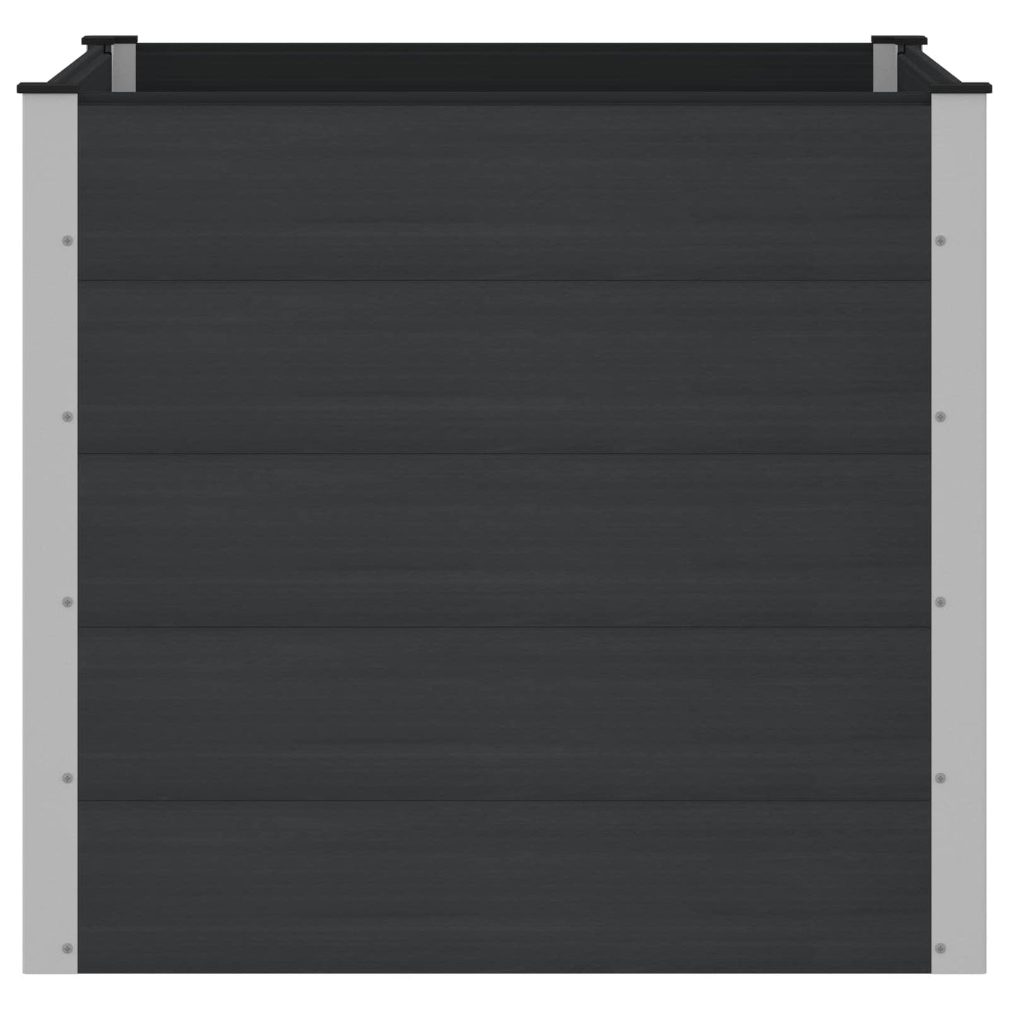 Højbed Sort 100 x 100 x 91 cm WPC og Aluminium