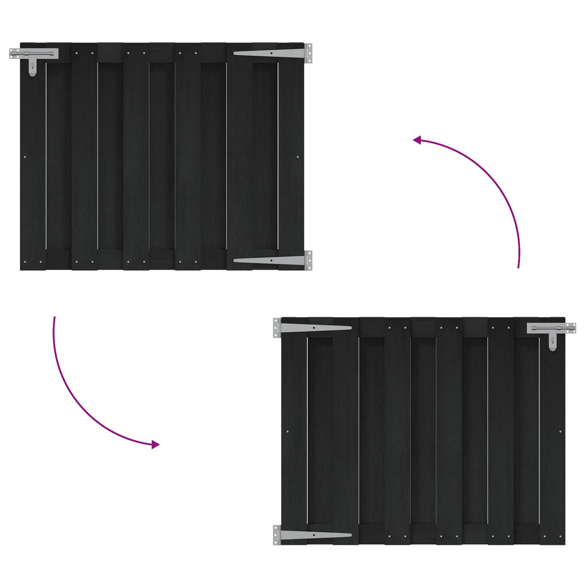 Haveport 100 x 80 cm WPC og Aluminium Sort