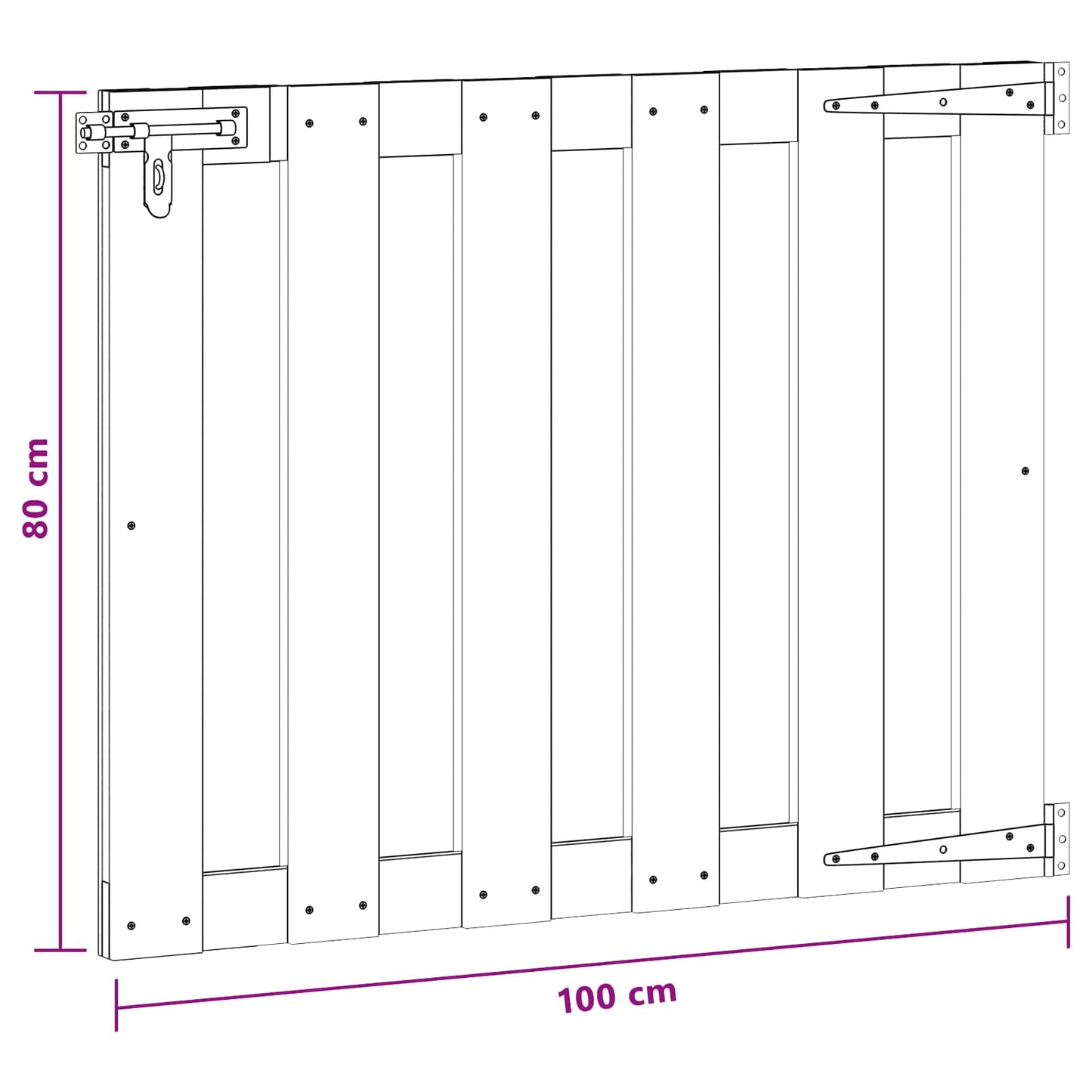 Haveport 100 x 80 cm WPC og Aluminium Sort
