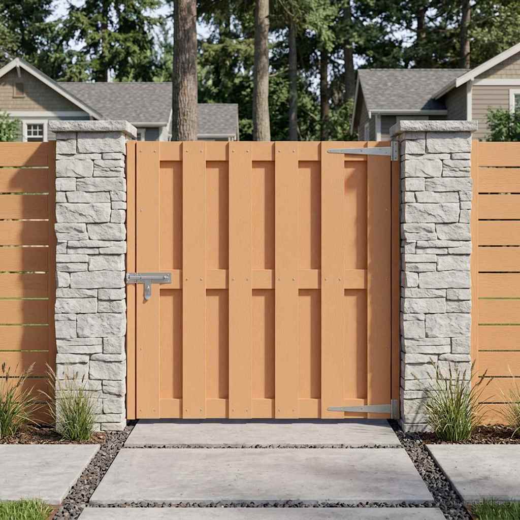 Haveport 100 x 100 cm WPC og Aluminium Brun