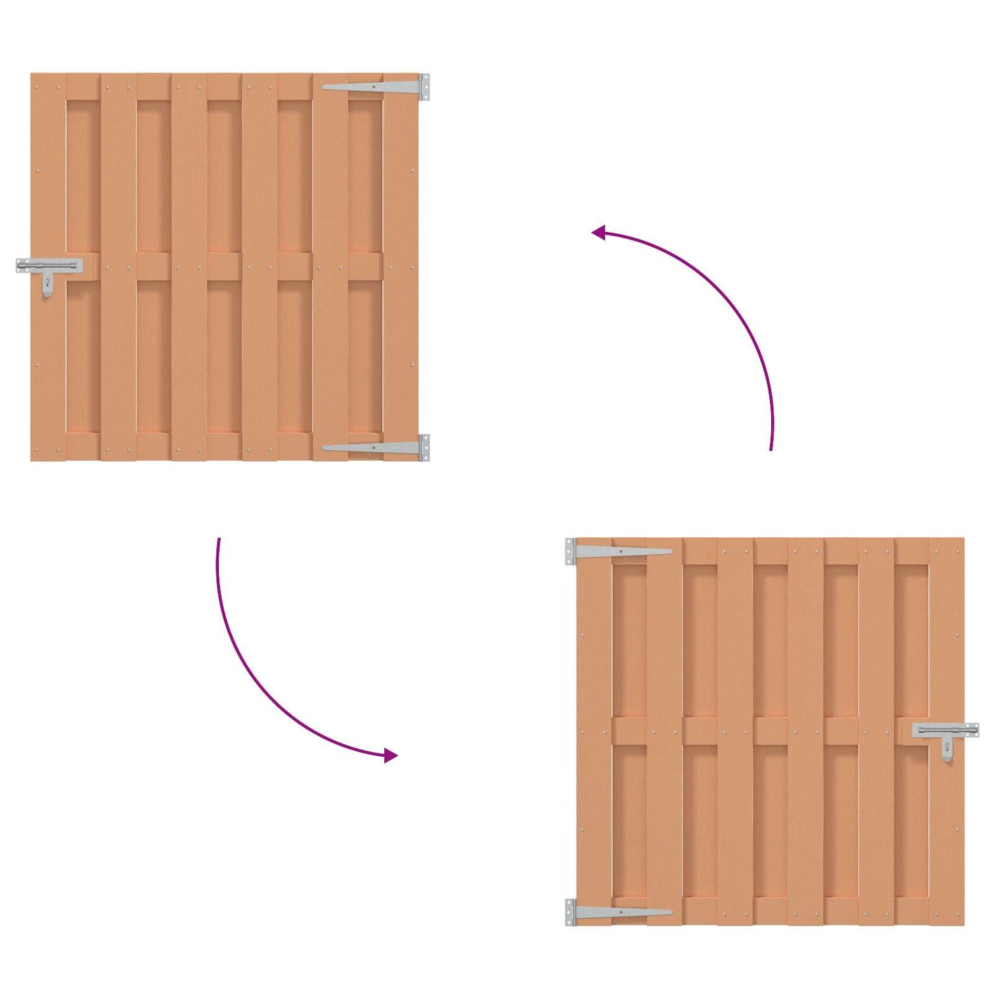 Haveport 100 x 100 cm WPC og Aluminium Brun