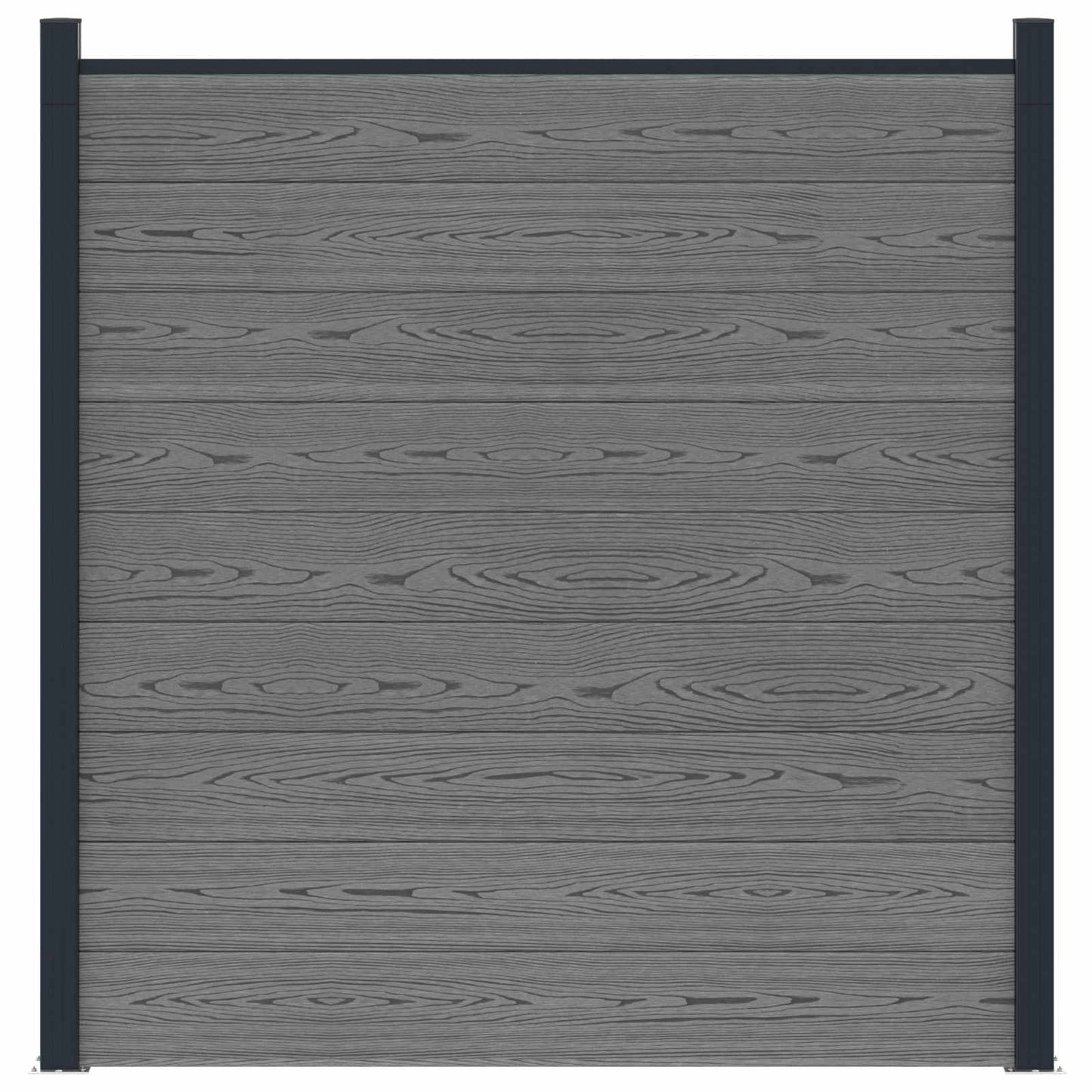 Hegnssæt 180 x 186 cm WPC og Aluminium Grå