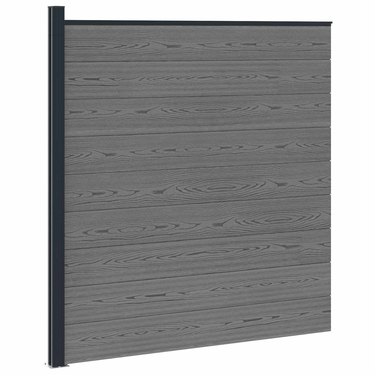 Hegnssæt 175 x 186 cm WPC og Aluminium Grå