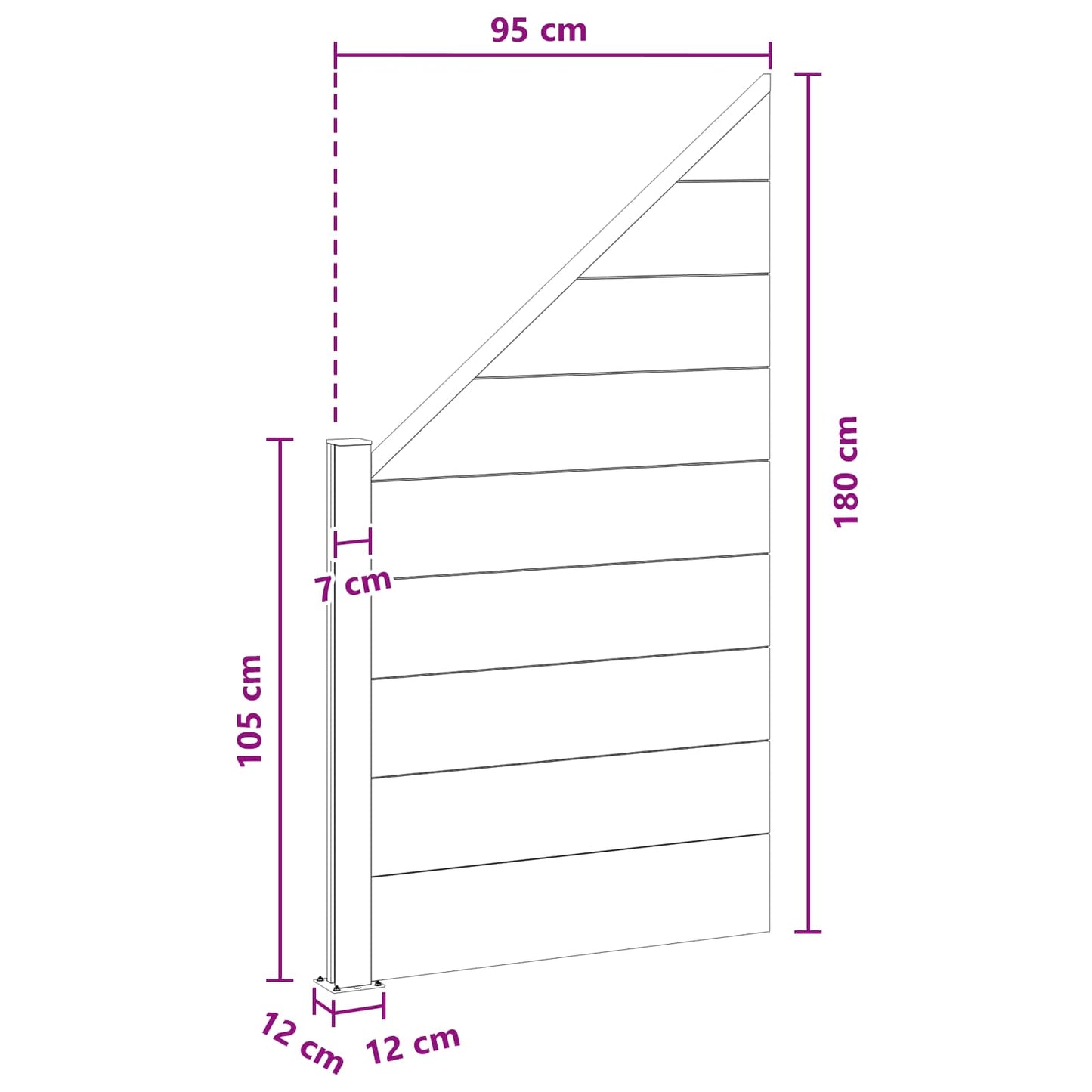 Hegnssæt 95 x 180 cm WPC og Aluminium Brun