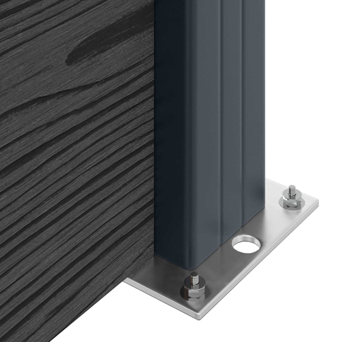 Hegnspanel WPC og Aluminium Sort