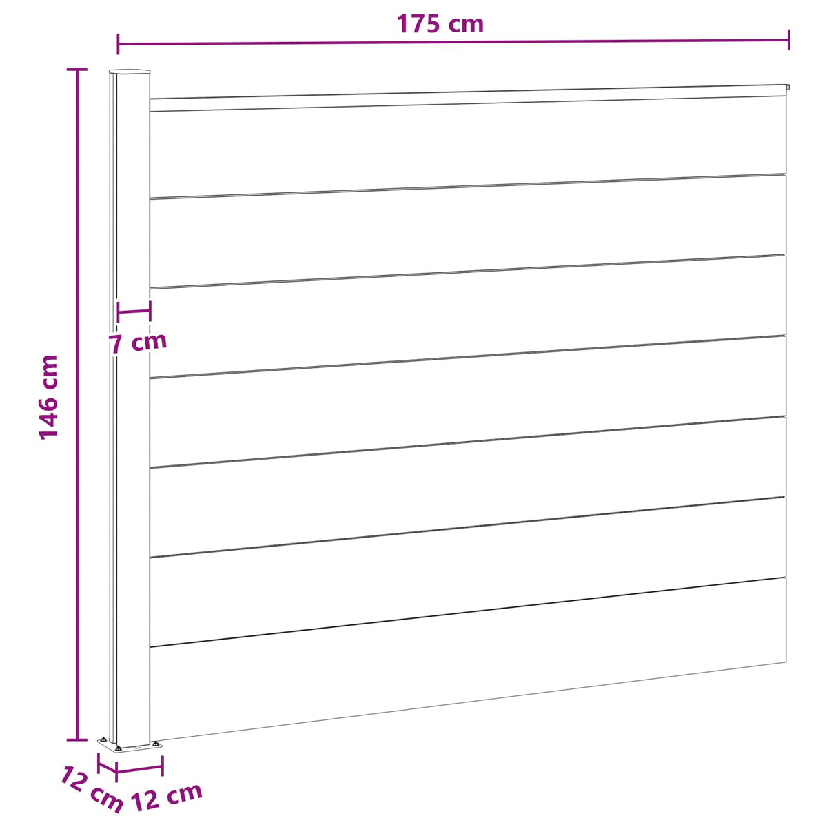 Hegnspanel WPC og Aluminium Brun