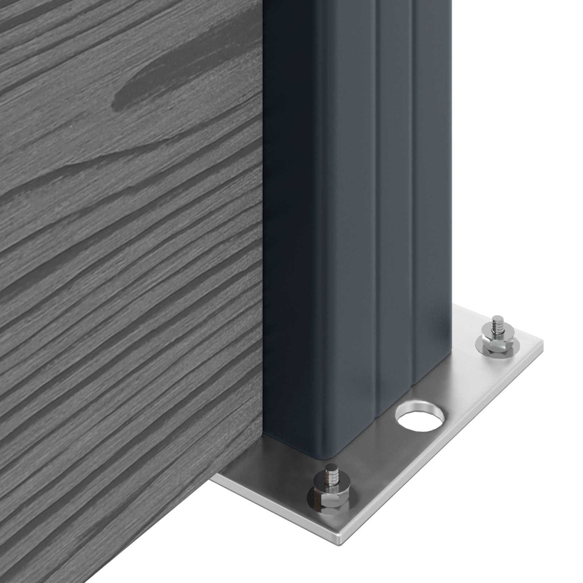 Hegnssæt 180 x 105 cm WPC og Aluminium Grå
