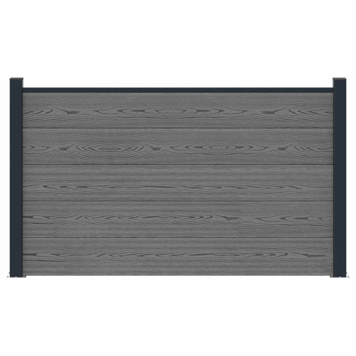 Hegnssæt 180 x 105 cm WPC og Aluminium Grå