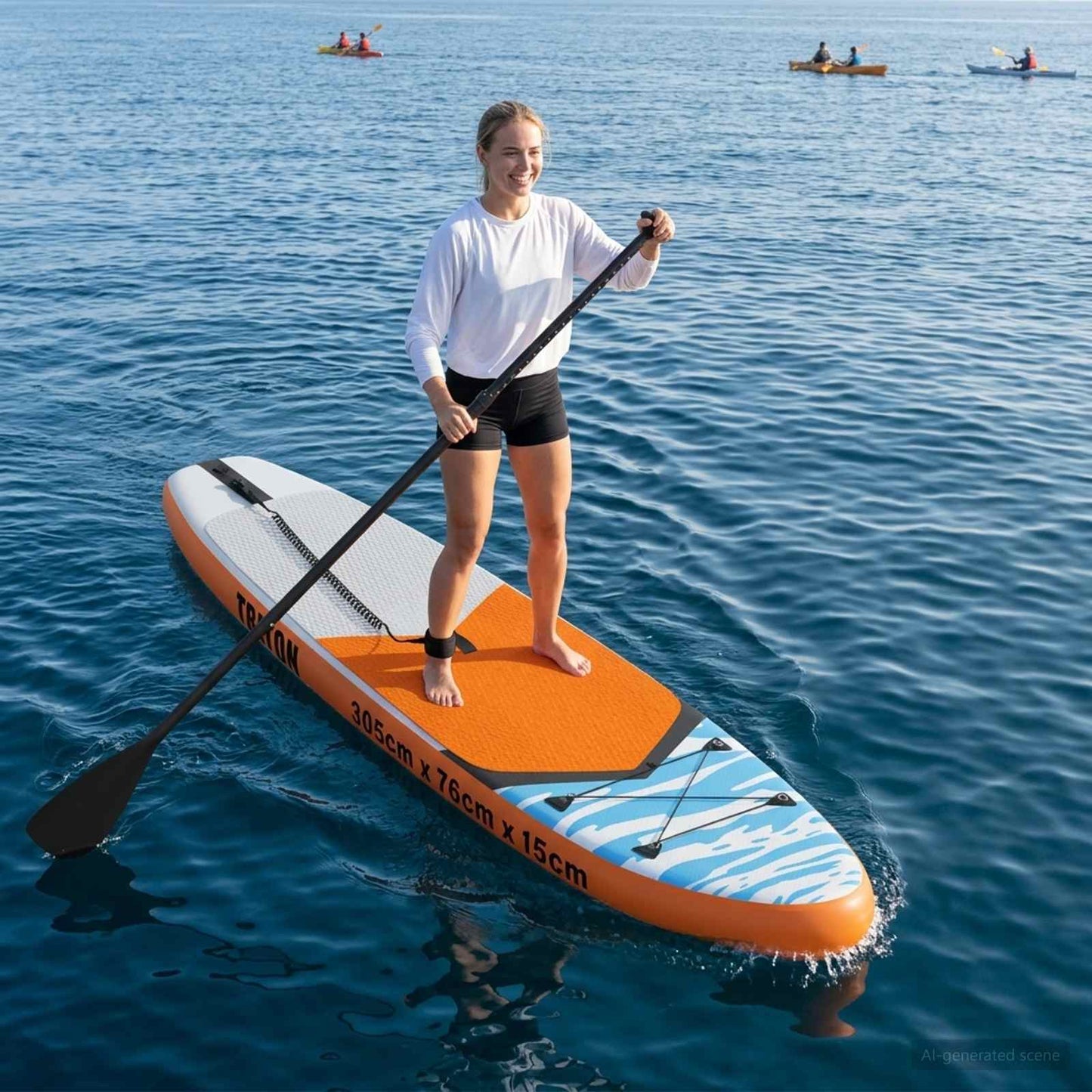 Oppustelig Stand Up Paddle Board TRITON 305 x 76 x 15 cm Blå
