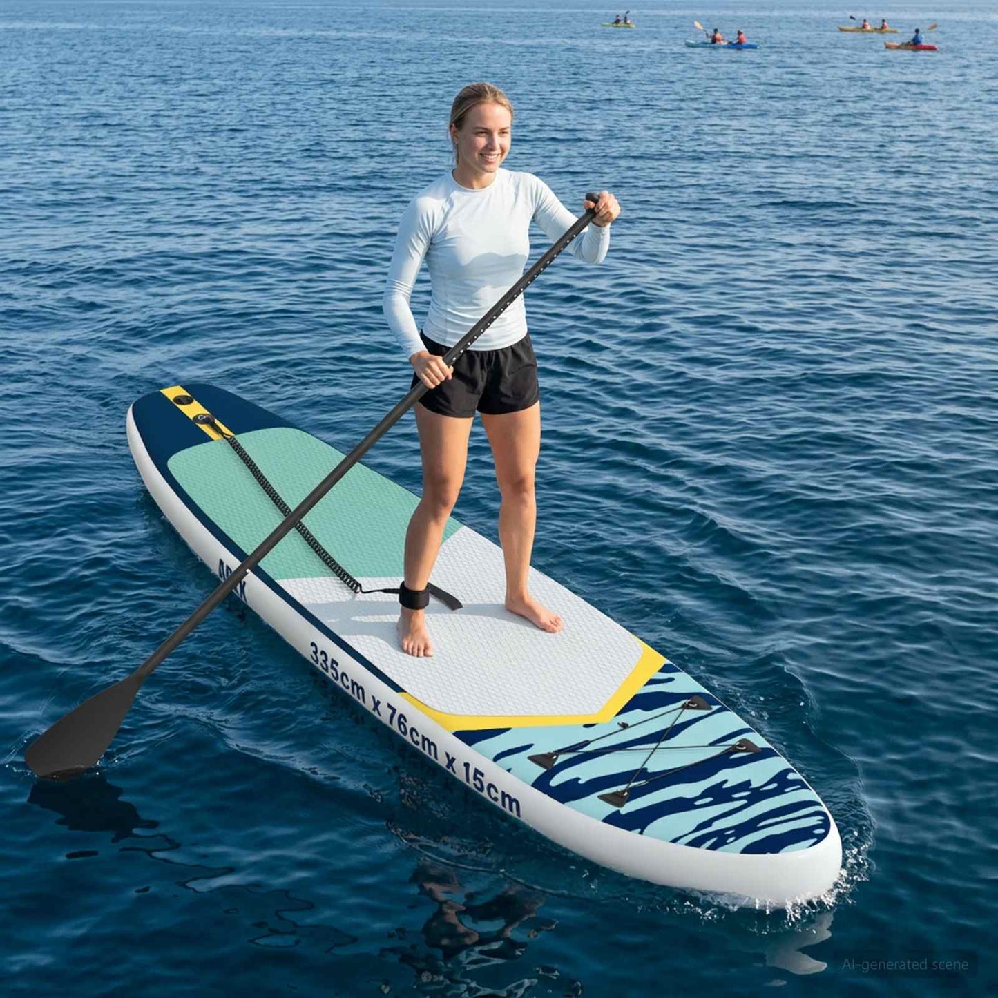 Oppustelig Stand Up Paddle Board APEX 335 x 76 x 15 cm Blå