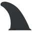 SUP fin 3,5 x 18 x 21,5 cm Nylon Sort
