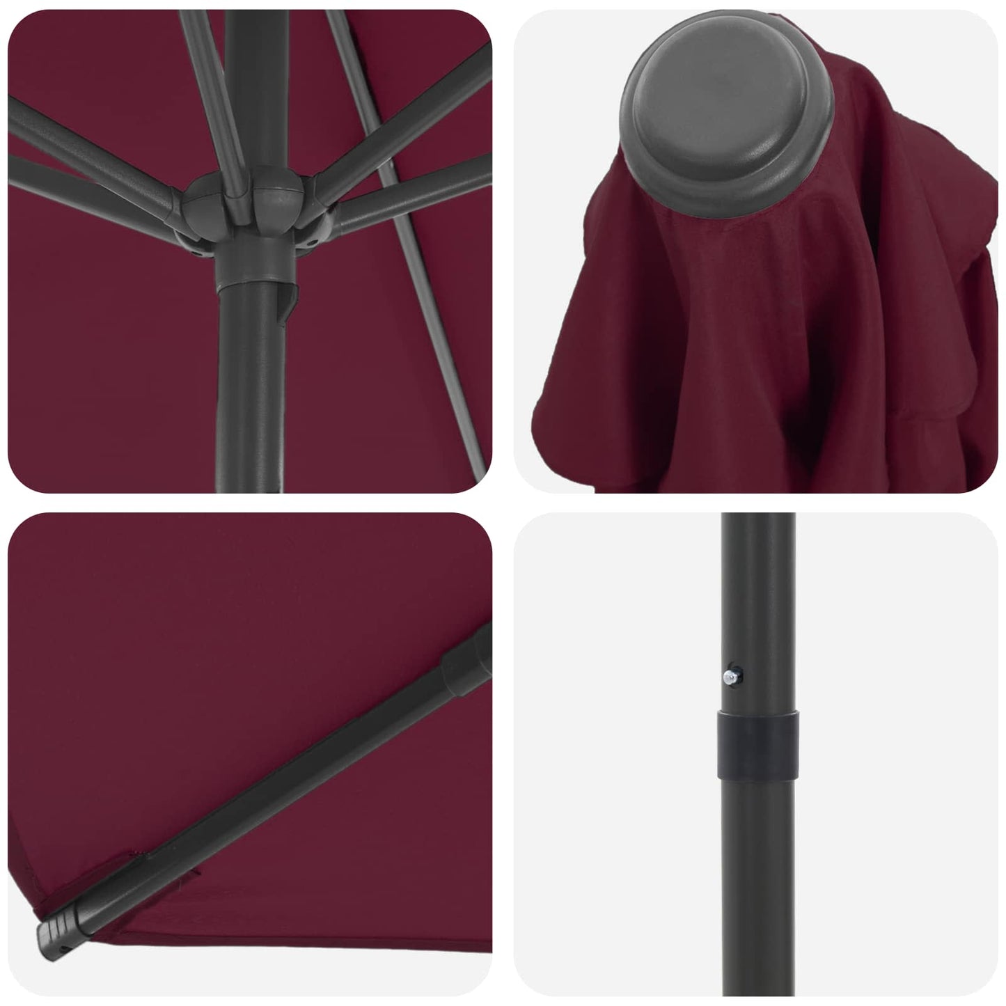 Havesol 200 x 300 cm Polyester Rektangulær Bordeaux Rød