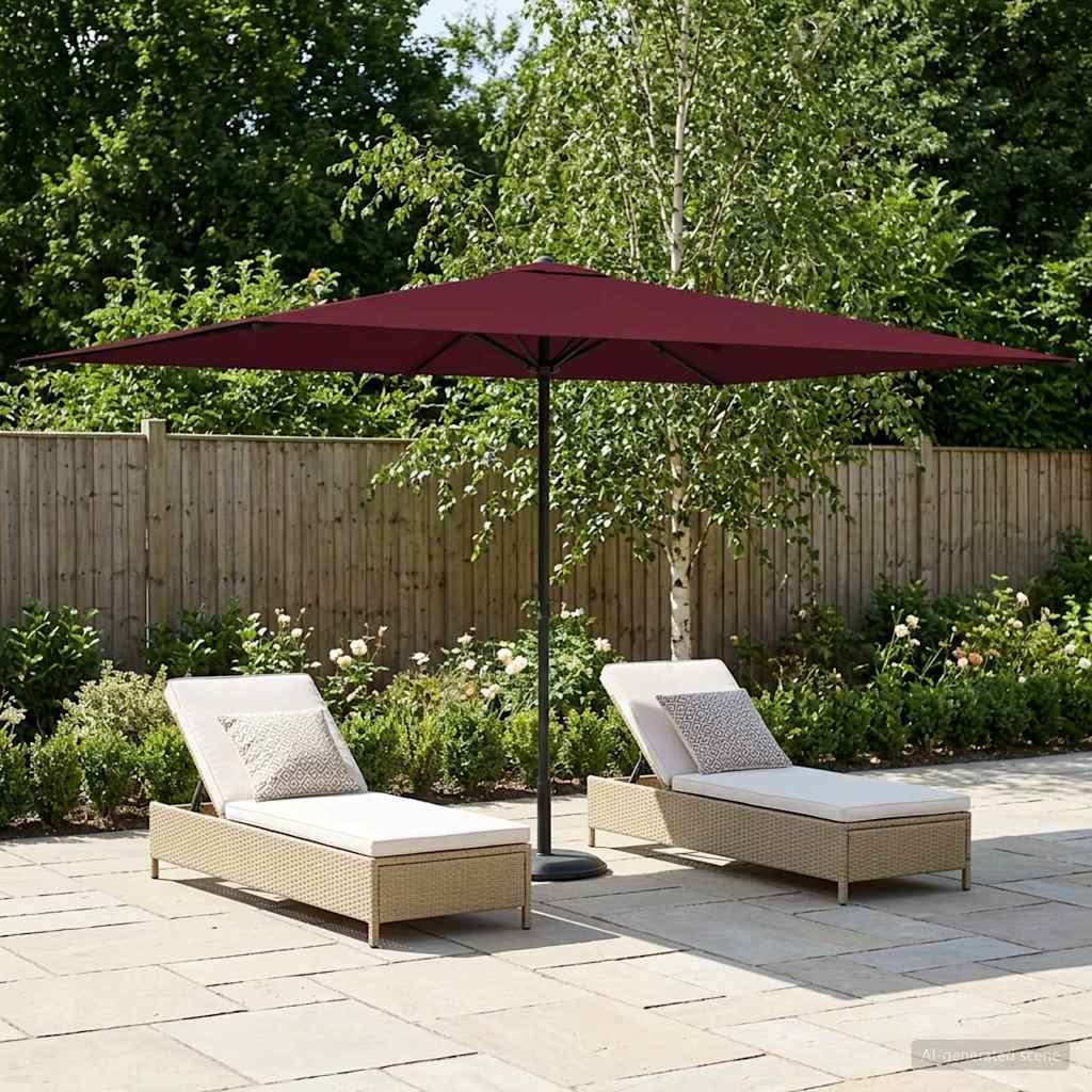 Havesol 200 x 300 cm Polyester Rektangulær Bordeaux Rød
