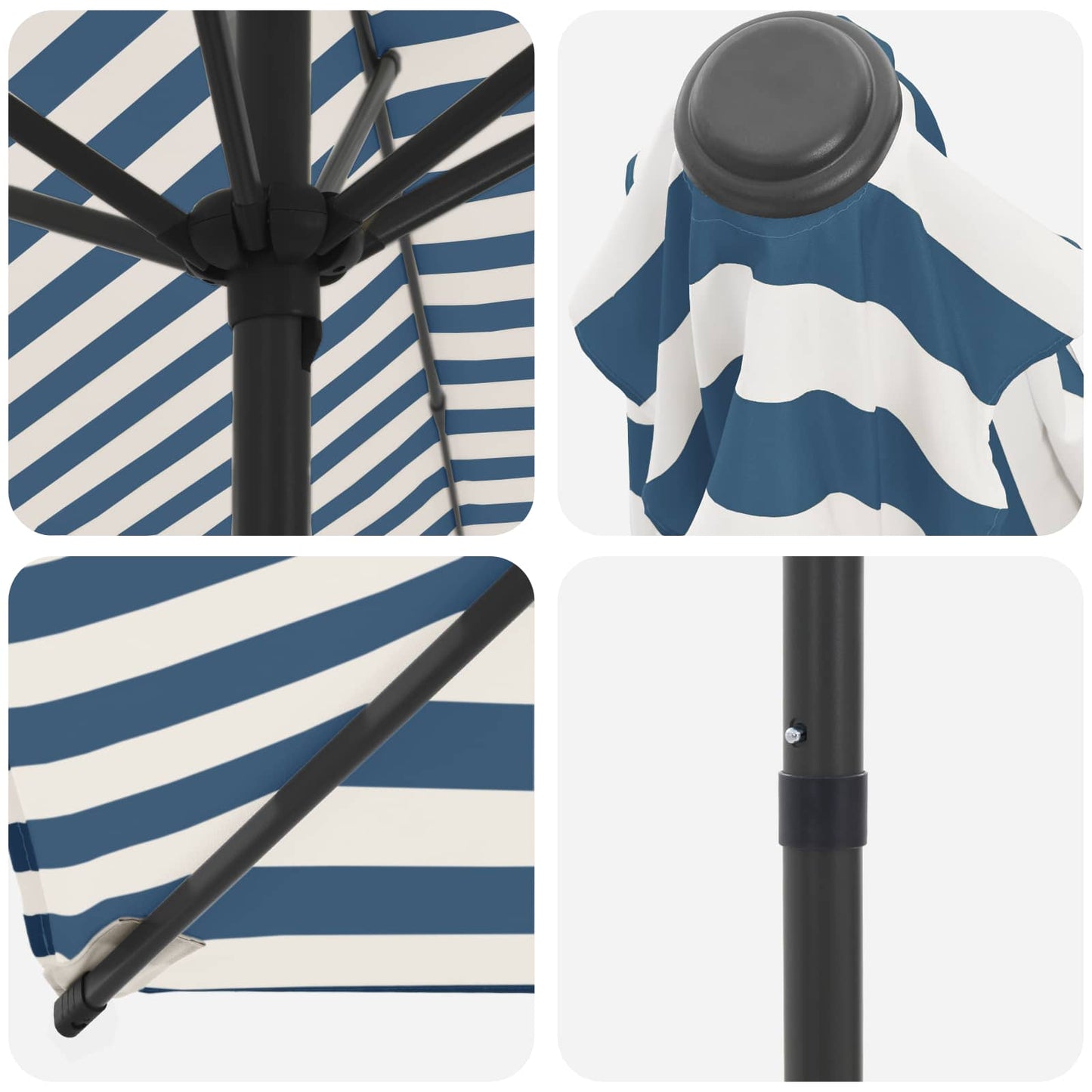 Havesol 200 x 300 cm Polyester Rektangulær Blå og Hvid