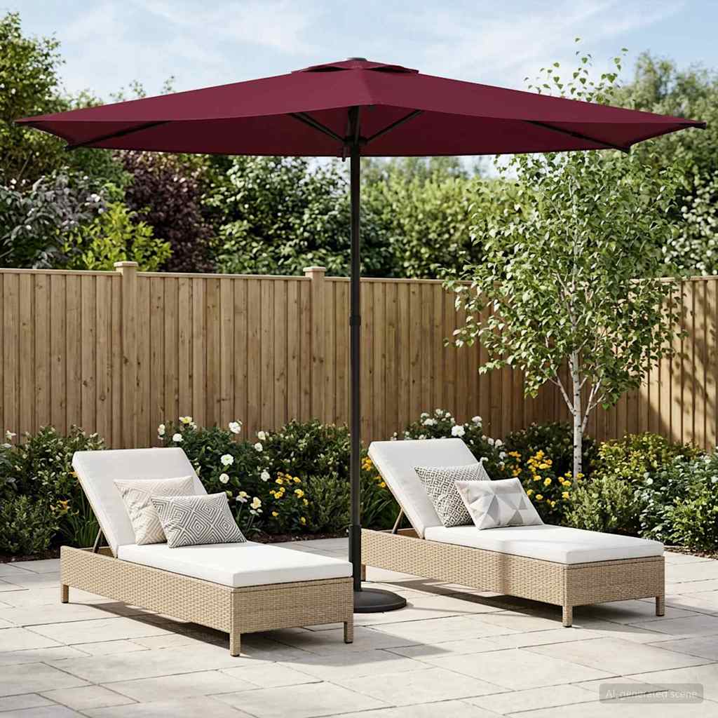 Havesol 270 x 270 cm Polyester Rektangulær Bordeaux Rød