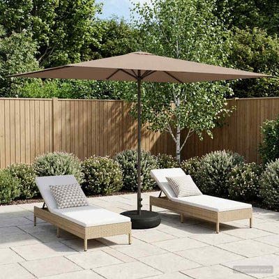 Haveparasol med base 200 x 300 cm Polyester Rektangulær Gråbrun