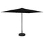 Haveparasol med base 200 x 300 cm Polyester Rektangulær Sort