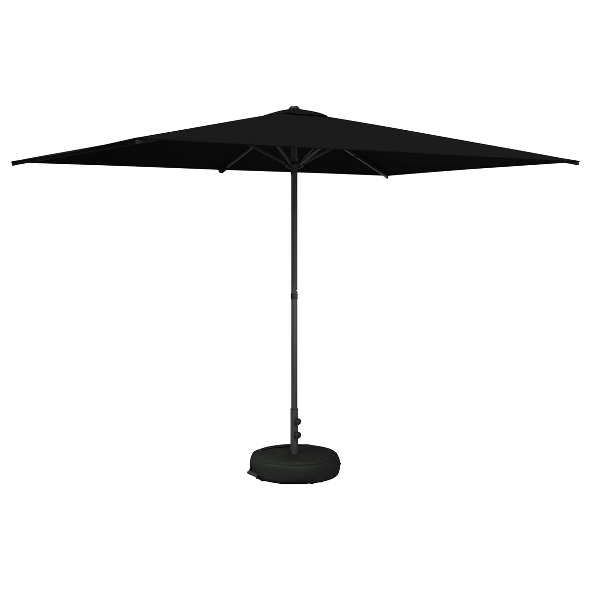 Haveparasol med base 200 x 300 cm Polyester Rektangulær Sort