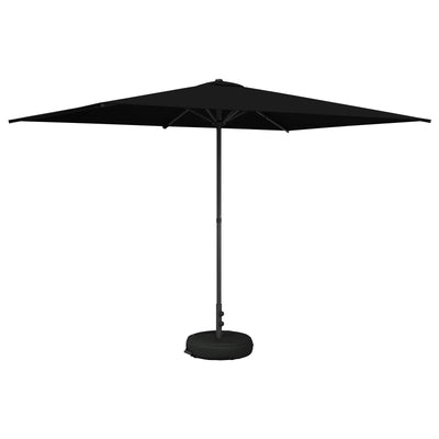Haveparasol med base 200 x 300 cm Polyester Rektangulær Sort