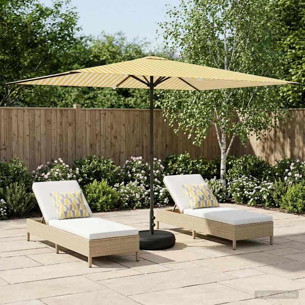 Haveparasol med base 200 x 300 cm Polyester Rektangulær