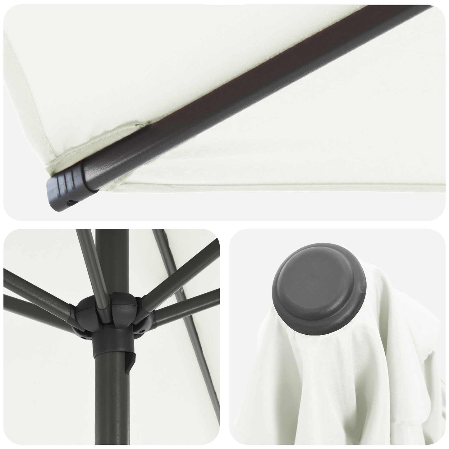Haveparasol med base 230 x 230 cm Polyester Rektangulær