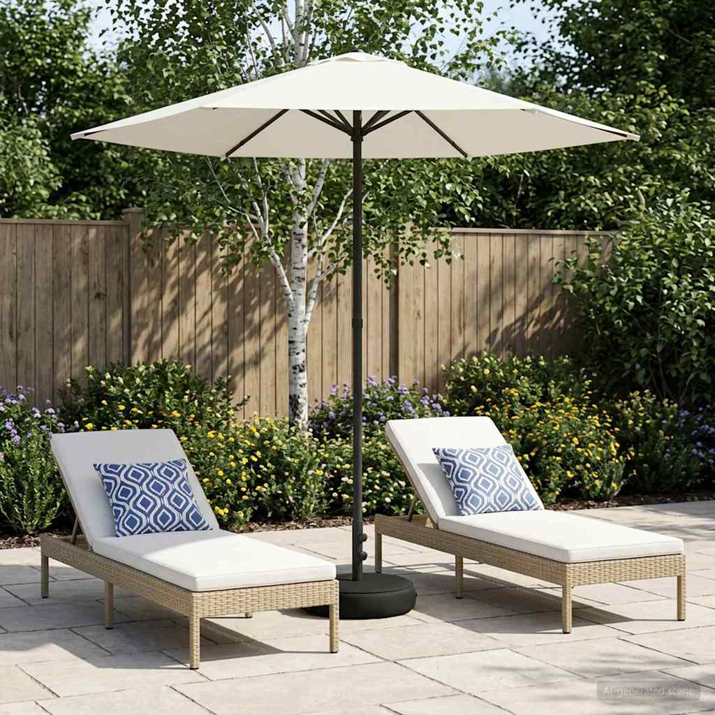 Haveparasol med base 230 x 230 cm Polyester Rektangulær