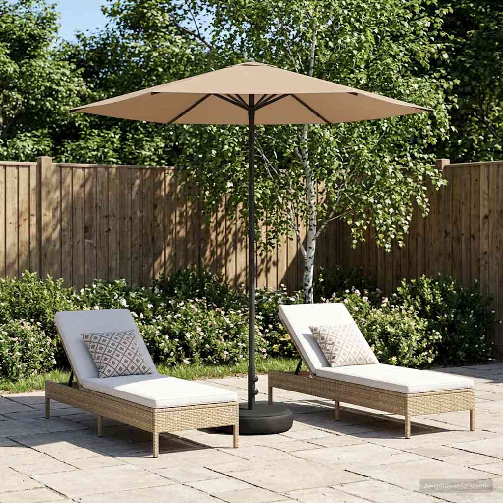 Haveparasol med base 230 x 230 cm Polyester Rektangulær Gråbrun
