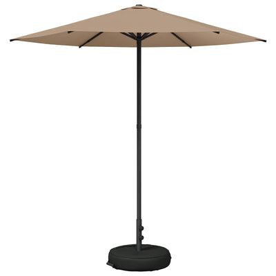 Haveparasol med base 230 x 230 cm Polyester Rektangulær Gråbrun