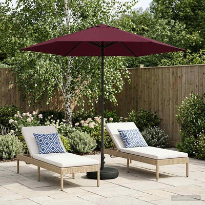 Haveparasol med base 230 x 230 cm Polyester Rektangulær
